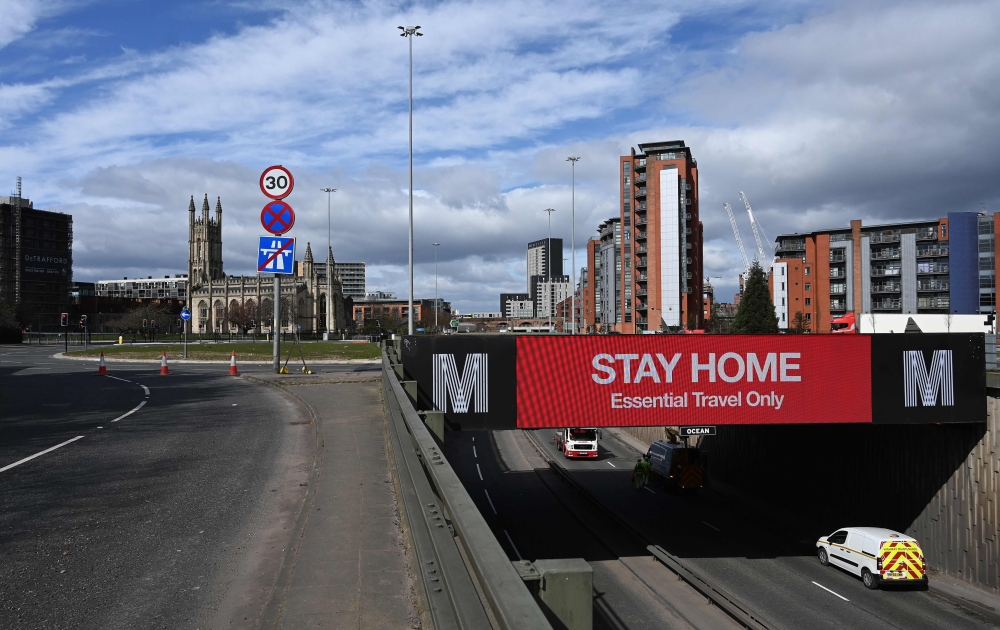 Signs on the side of a road alert motorists to 