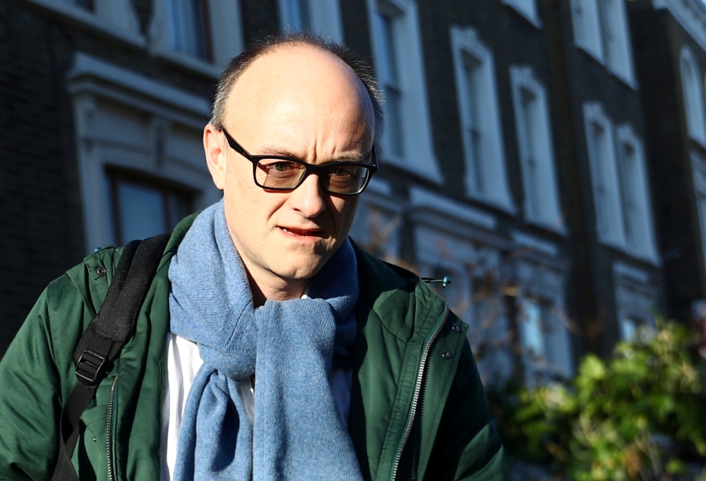 FILE PHOTO: Dominic Cummings, special adviser for Britain's Prime Minister Boris Johnson, leaves his home, as the spread of the coronavirus disease (COVID-19) continues, in London, Britain, March 23, 2020. REUTERS/Hannah McKay/File Photo