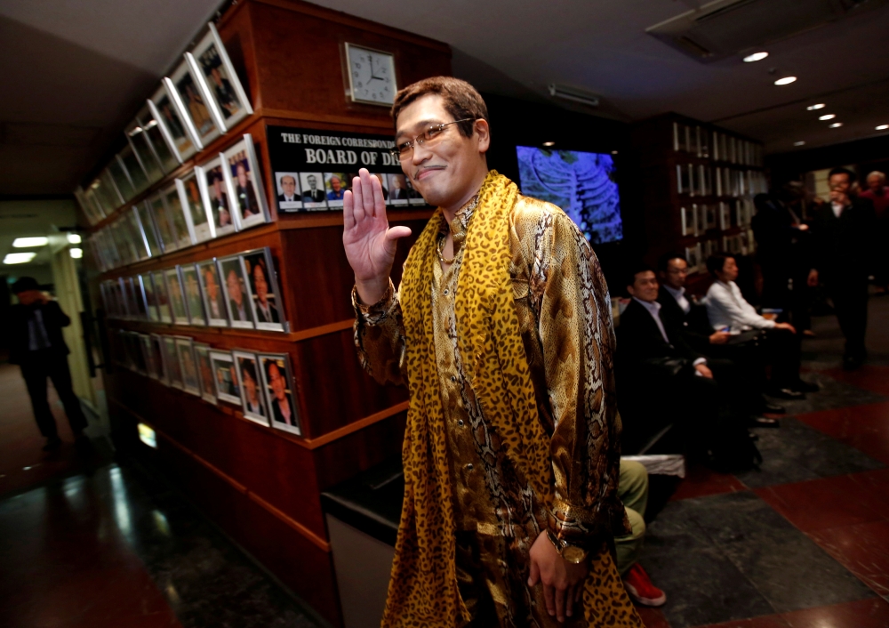 File picture of Japanese singer and song writer Pikotaro, also known by his comedian name Kosaka Daimaou or his real name Kazuhito Kosaka, at the Foreign Correspondents' Club of Japan in Tokyo, Japan October 28, 2016. REUTERS/Issei Kato/File Photo