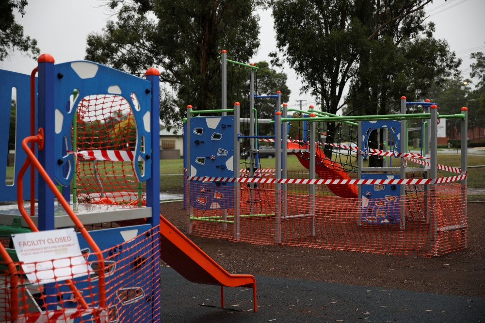 A closed playground is seen, as the spread of the coronavirus disease (COVID-19) continues, in Sydney, Australia, April 30, 2020. REUTERS/Loren Elliott