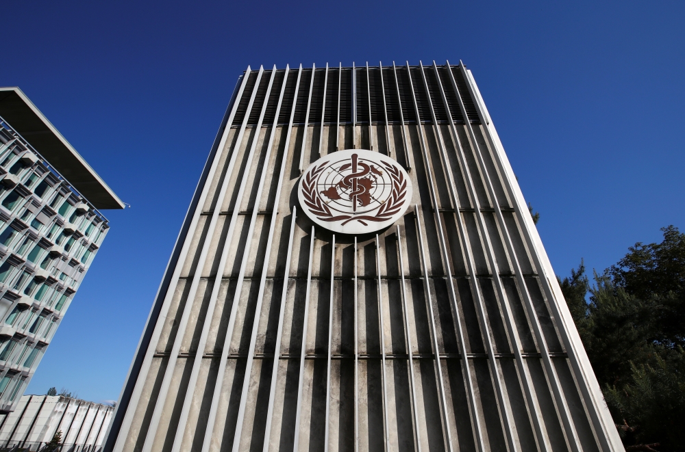 The headquarters of the World Health Organization (WHO) are pictured during the World Health Assembly (WHA) following the outbreak of the coronavirus disease (COVID-19) in Geneva, Switzerland, May 18, 2020. REUTERS/Denis Balibouse