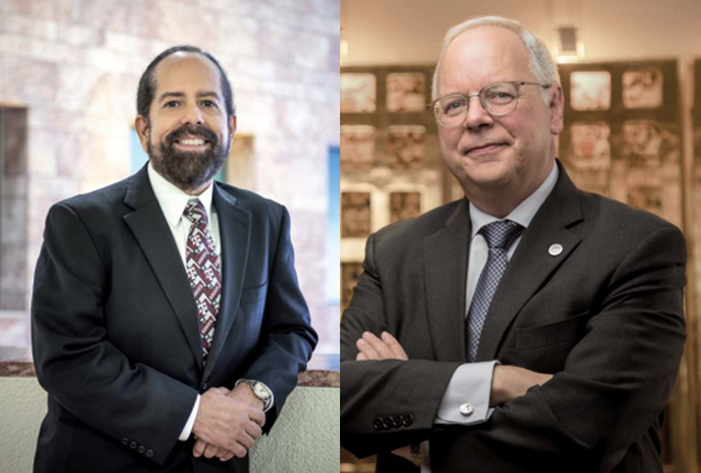  Dr César Octavio Malavé, Dean, Texas A&M University at Qatar (L), Michael Trick, Dean of Carnegie Mellon University in Qatar. 