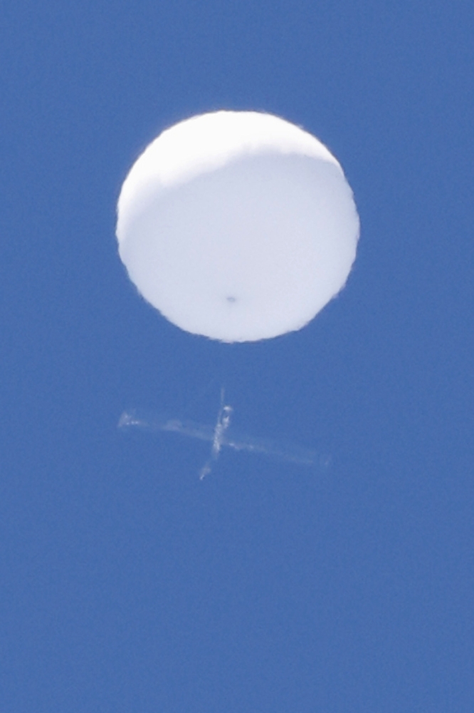 A balloon-like white object in the sky is pictured in Sendai, Japan in this photo taken by Kyodo June 17, 2020. Mandatory credit Kyodo/via REUTERS 