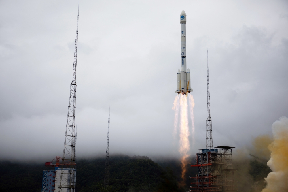 A Long March-3B carrier rocket carrying the Beidou-3 satellite, the last satellite of China's Beidou Navigation Satellite System, takes off from Xichang Satellite Launch Center in Sichuan province, China June 23, 2020. China Daily via REUTERS