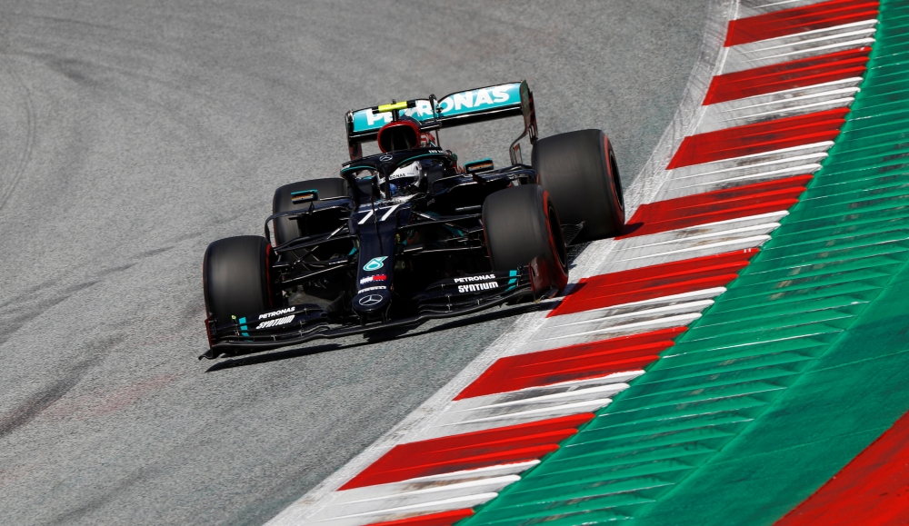 Mercedes' Valtteri Bottas in action during qualifying, as F1 resumes following the outbreak of COVID-19. (Reuters/Leonhard Foeger/Pool)
 