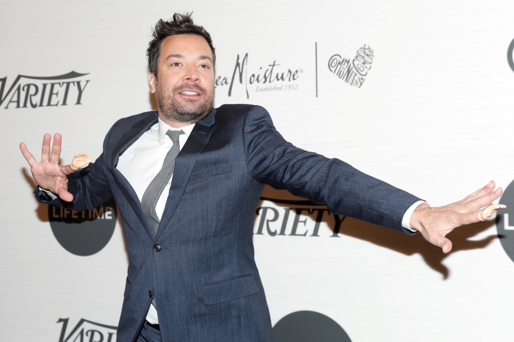 Comedian Jimmy Fallon poses on the red carpet at the 2019 Variety's Power of Women event in New York, U.S., April 5, 2019. REUTERS/Shannon Stapleton/File Photo