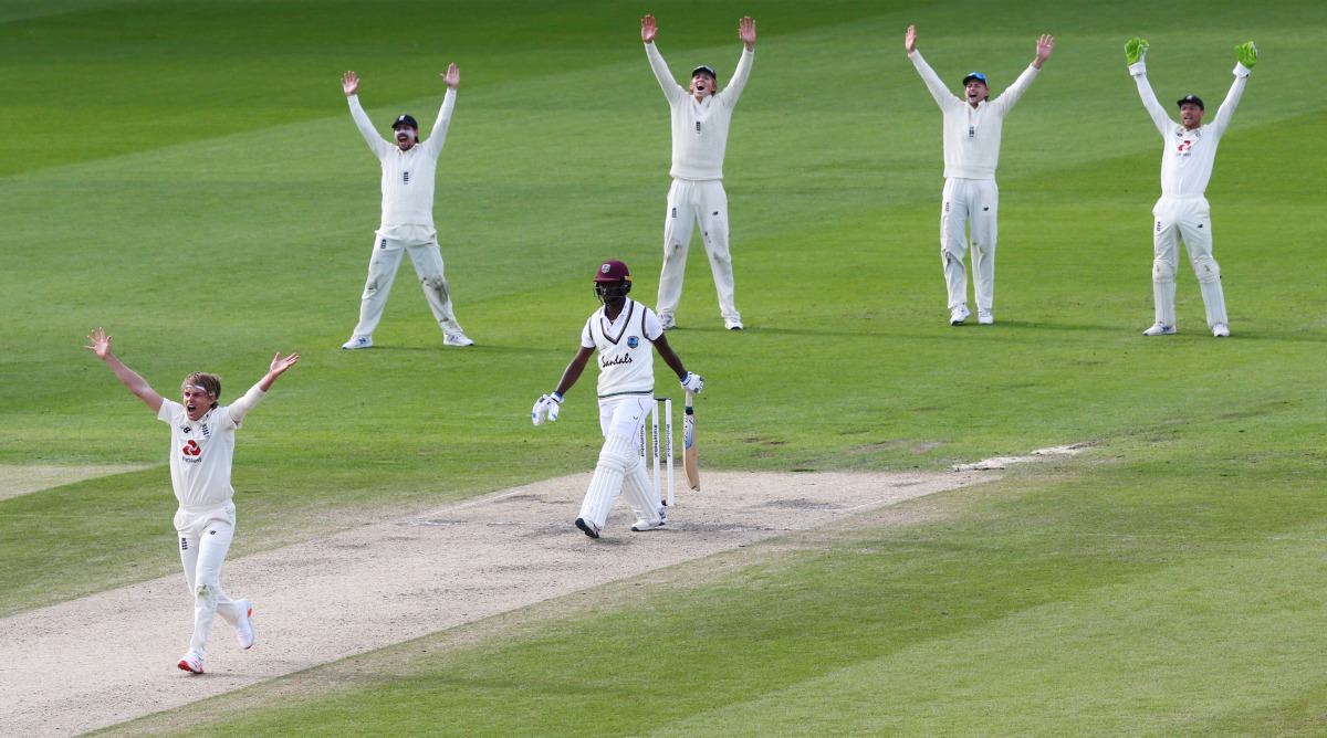 messiEngland v West Indies - Emirates Old Trafford, Manchester, Britain - July 19, 2020 England's Sam Curran appeals for a wicket, as play resumes behind closed doors following the outbreak of the coronavirus disease (COVID-19) Michael Steele/Pool via REU