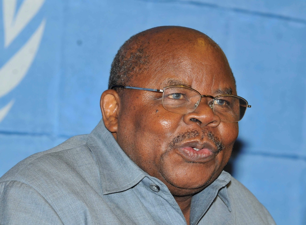 In this file photo taken on November 23, 2010 Benjamin Mkapa, former president of Tanzania and current head of the United Nations Monitor group for Southern Sudan, speaks during a press conference in Khartoum, as the nation gears up for the January refere