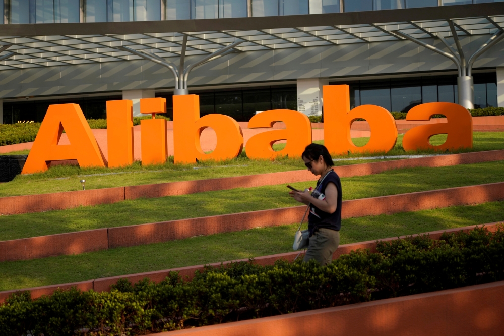 FILE PHOTO: The logo of Alibaba Group is seen at the company's headquarters in Hangzhou, Zhejiang province, China July 20, 2018. REUTERS/Aly Song