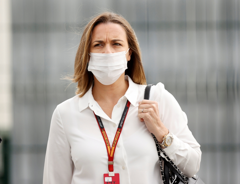 August 6, 2020 Williams' Racing Deputy Team Principal Claire Williams outside the Silverstone Circuit ahead of the 70th Anniversary Grand Prix REUTERS/Andrew Boyers/File Photo