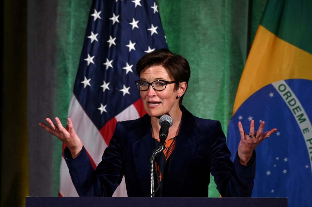 Citigroup Latin America CEO Jane Fraser addresses a Brazil-U.S. Business Council forum to discuss relations and future cooperation in Washington, U.S. March 18, 2019. REUTERS/Erin Scott/File Photo