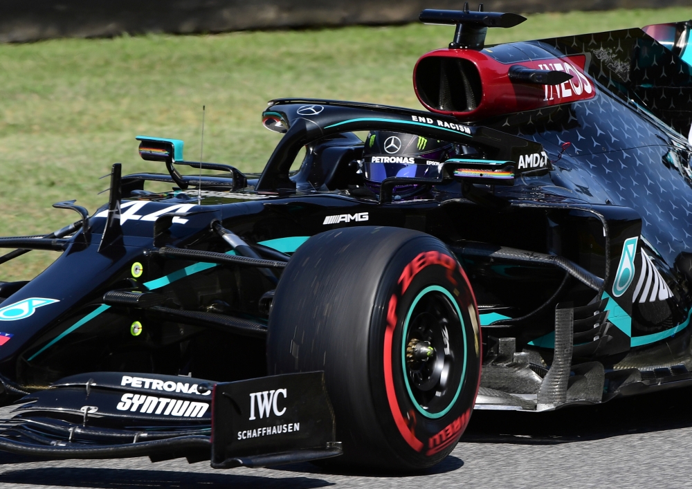 September 11, 2020 Mercedes' Lewis Hamilton during practice REUTERS/Jennifer Lorenzini