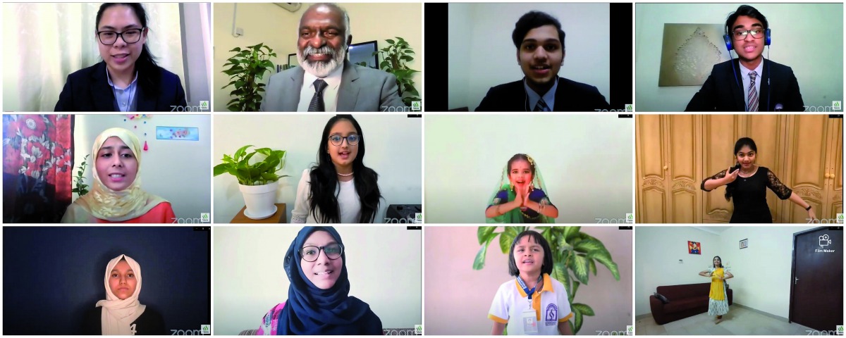 Students of SIS taking part via Zoom in Teachers’ Day celebrations.