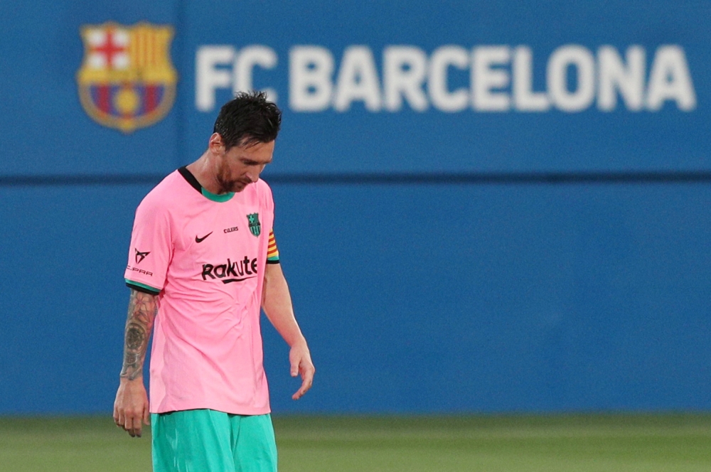Barcelona's Lionel Messi pictured during a preseason friendly against Girona on September 16, 2020. REUTERS/Albert Gea/File Photo