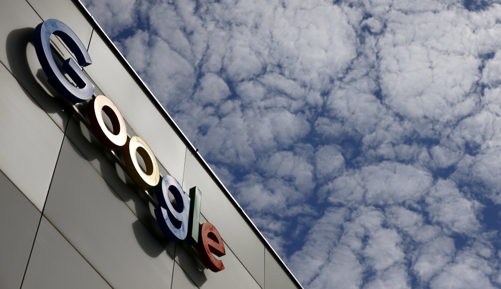 A logo of Google is seen at an office building in Zurich, Switzerland July 1, 2020. REUTERS/Arnd Wiegmann//File Photo