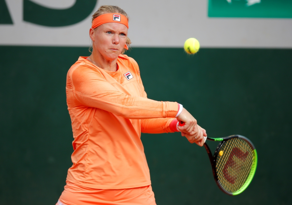 Netherlands' Kiki Bertens in action during her second round match against Italy's Sara Errani REUTERS/Charles Platiau
