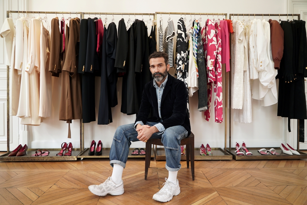 Fashion house Schiaparelli's artistic director and designer Daniel Roseberry poses as he attends an interview with Reuters in Paris, France, October 3, 2020. Picture taken October 3, 2020. REUTERS/Lucien Libert