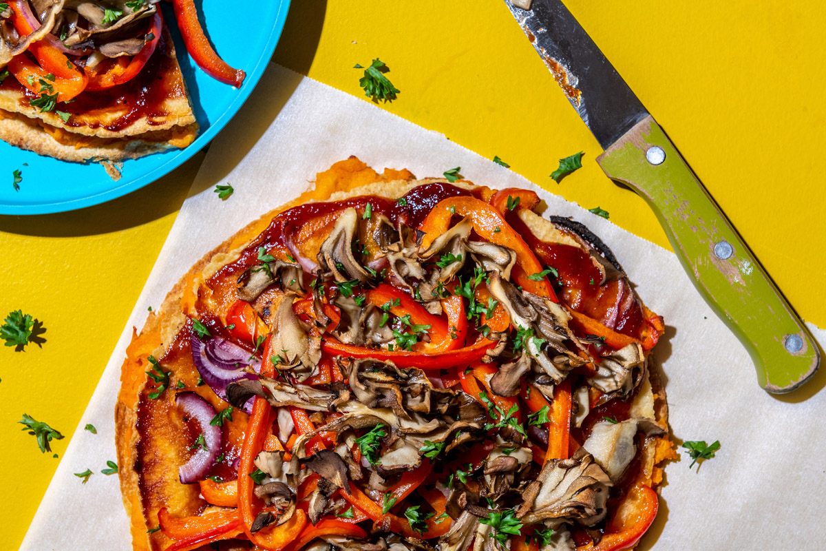 Barbecue Sweet Potato Tortizzas. (Photo by Laura Chase de Formigny for The Washington Post)