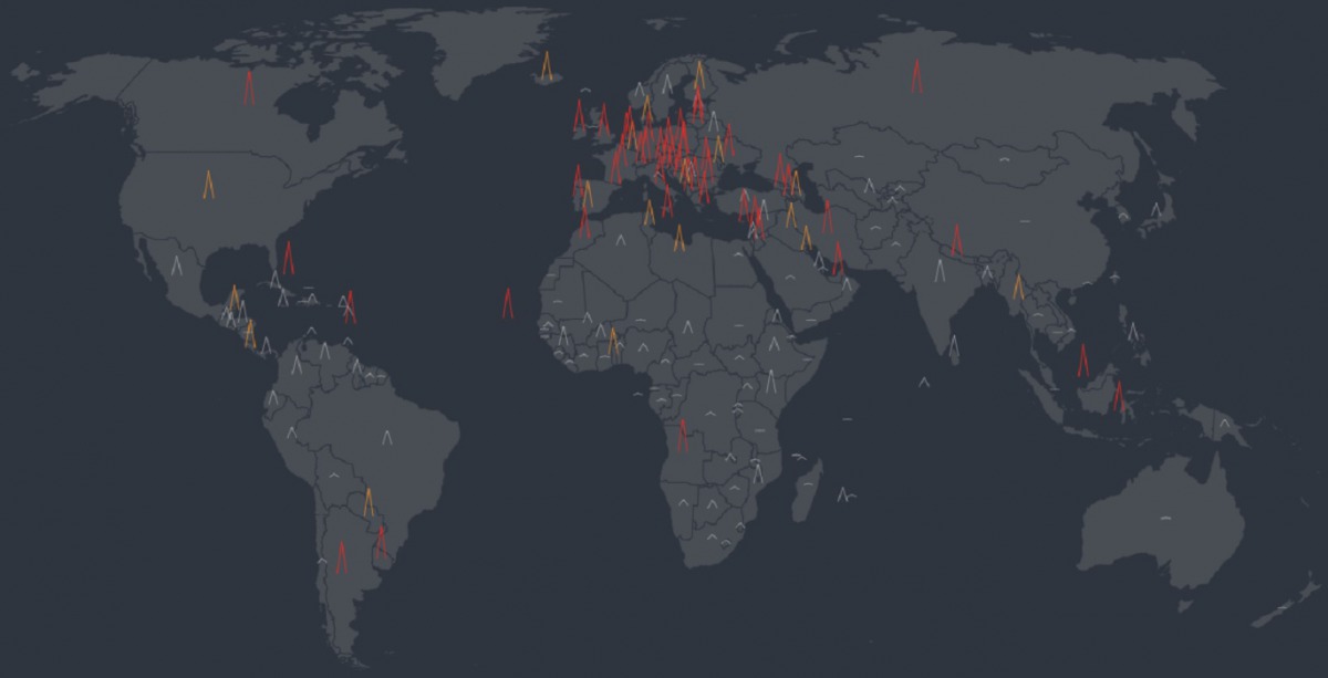 snapshot of Reuters COVID-19 tracker graphics of around the world
