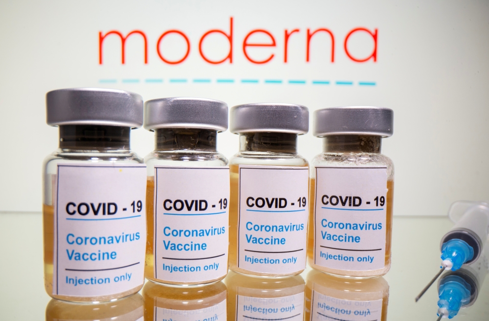 Vials with a sticker reading 