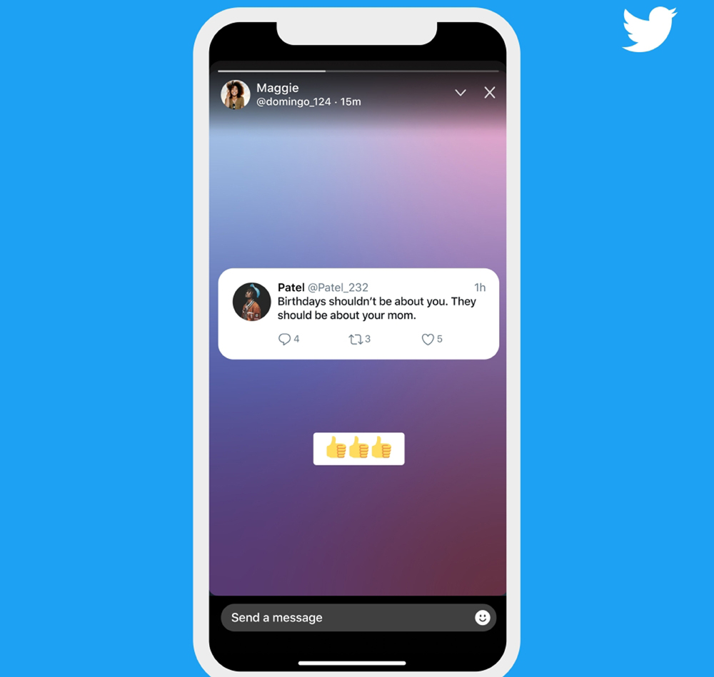 This undated handout image courtesy of Twitter shows their new product 