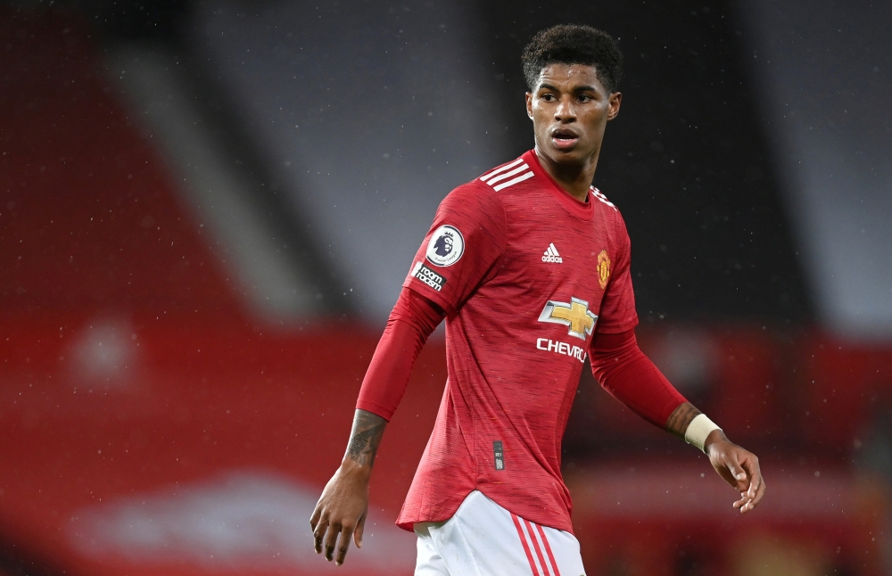 October 24, 2020 Manchester United's Marcus Rashford Pool via REUTERS/Michael Regan