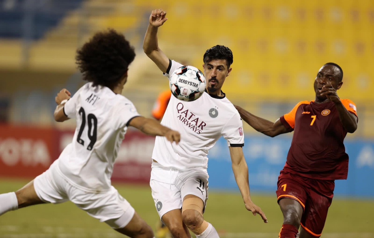 Action during the match between Al Sadd and Umm Salal on Friday.