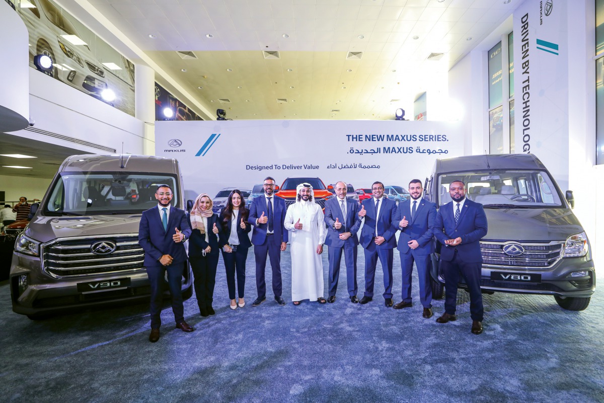 Managing Director for Auto at Nasser Bin Khaled Group, Sheikh Faleh bin Nawaf Al Thani, with other officials during the launch event in Doha recently.