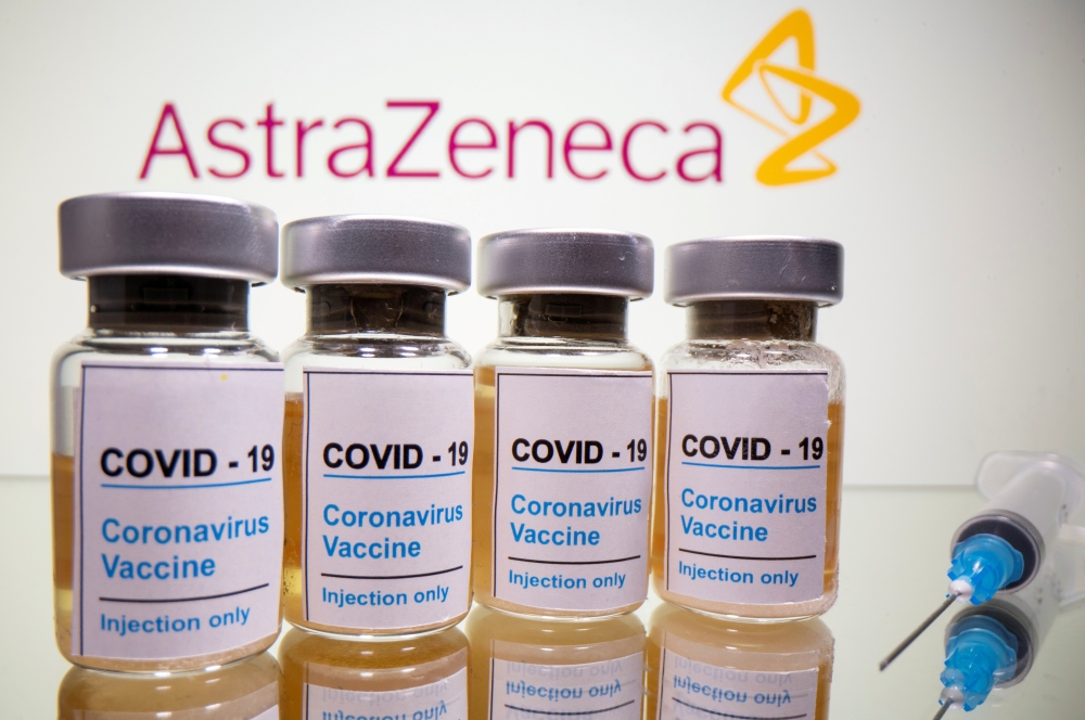 Vials with a sticker reading, 