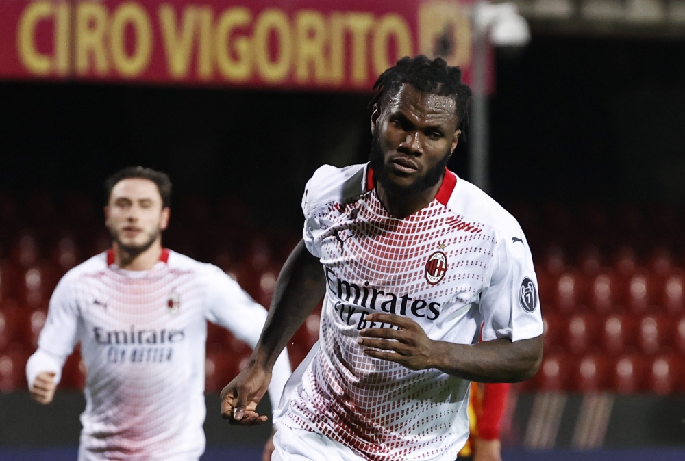 AC Milan's Franck Kessie celebrates scoring their first goal REUTERS/Ciro De Luca