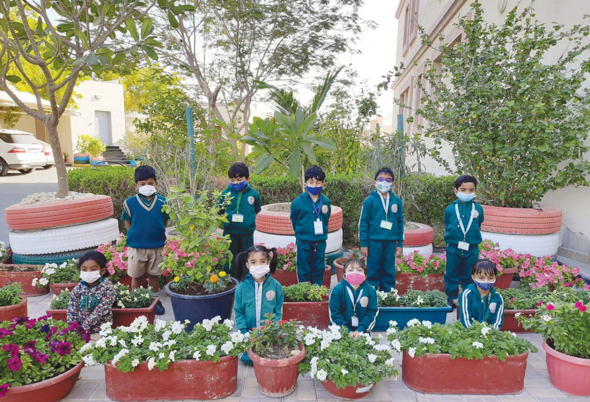 Kindergarten students of DPS-Modern Indian School taking lesson on nature during the activity.