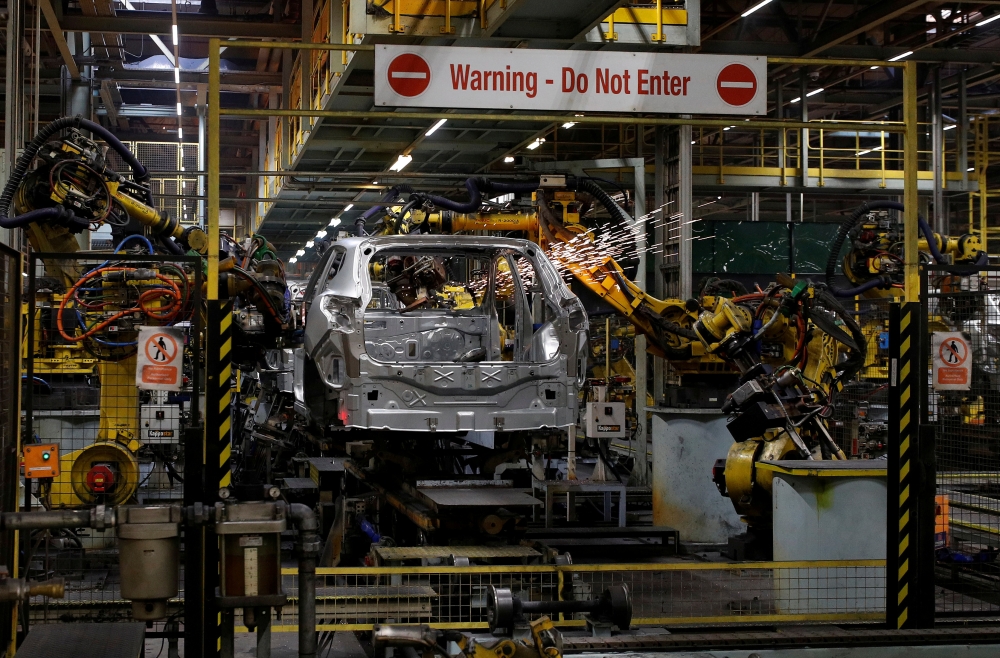 File photo: A car is seen on the production line at Nissan's car plant in Sunderland Britain, October 10, 2019. REUTERS/Phil Noble/File Photo