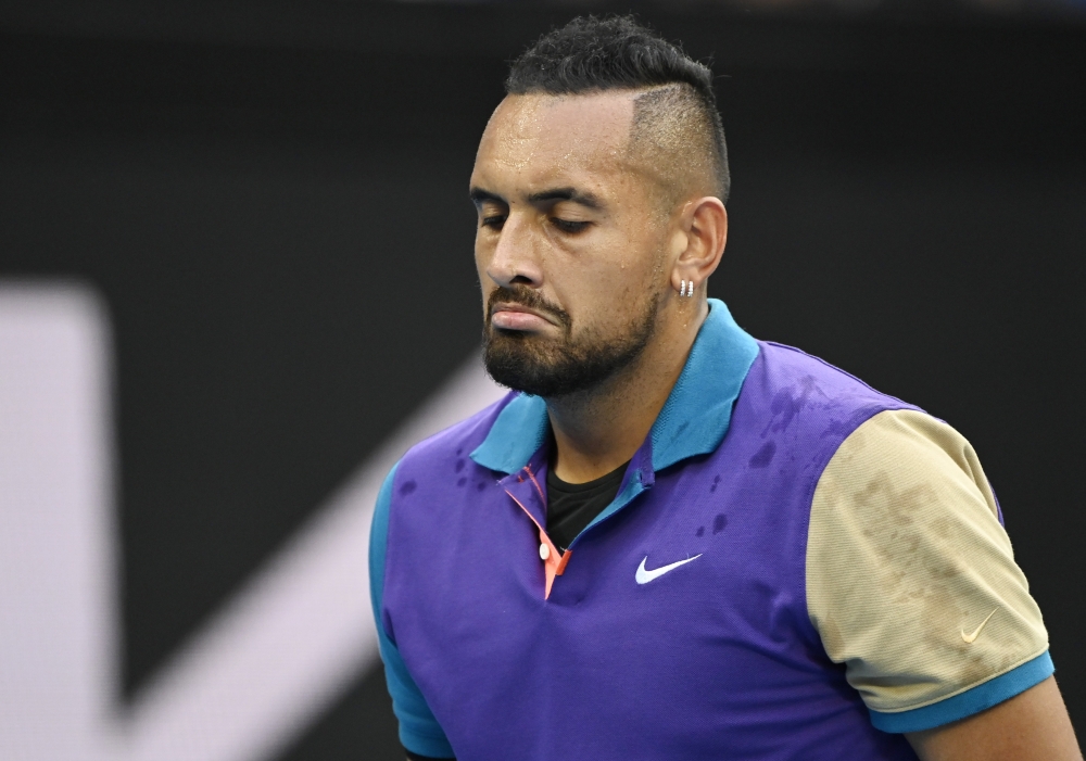 Australia's Nick Kyrgios reacts during his third round match against Austria's Dominic Thiem REUTERS/Jaimi Joy