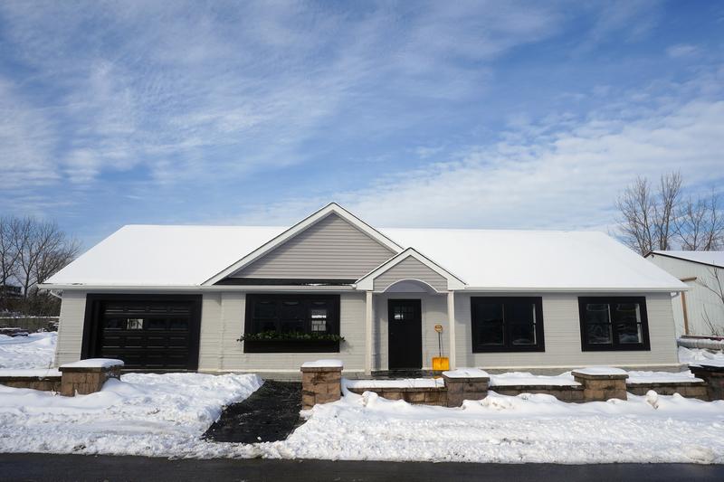 The outside of a proof of concept 3D printed house is pictured in Long Island, New York, U.S., February 11, 2021. Picture taken February 11, 2021. REUTERS/Carlo Allegri
