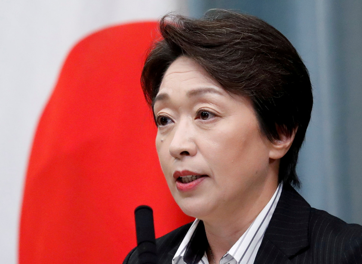 FILE PHOTO: FILE PHOTO: Japan's Olympics Minister Seiko Hashimoto attends a news conference at Prime Minister Shinzo Abe's official residence in Tokyo, Japan September 11, 2019. REUTERS/Issei Kato/File Photo/File Photo
