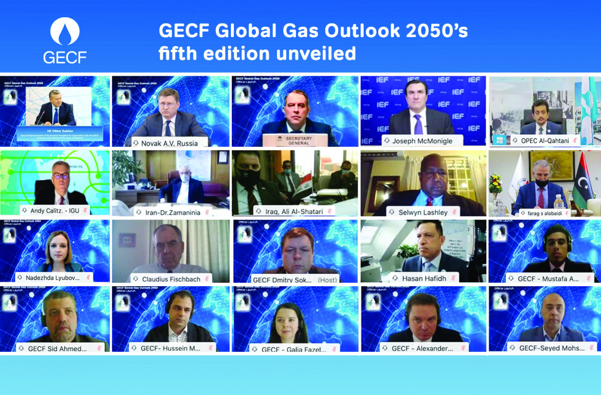 Deputy Prime Minister of the Russian Federation, Alexander Novak; GECF Secretary-General Yury Sentyurin, and other officials during the online event.