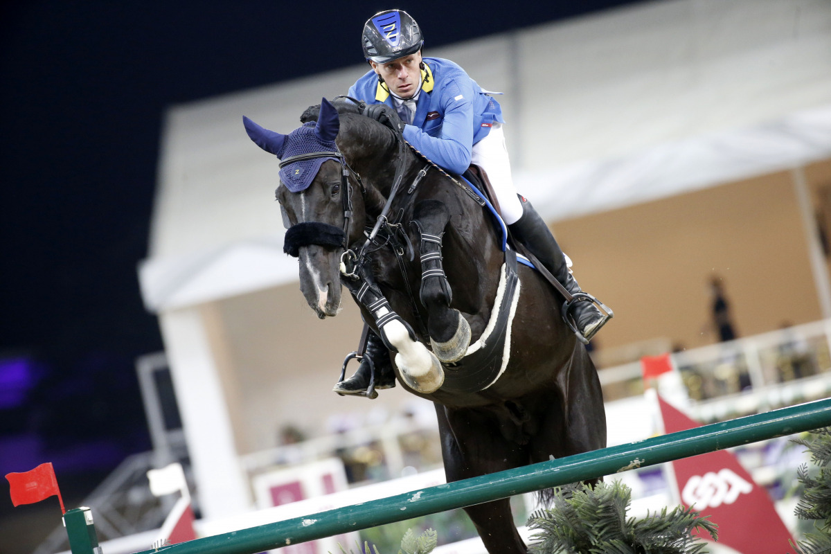 Christian Ahlmann in action at Al Shaqab last week.