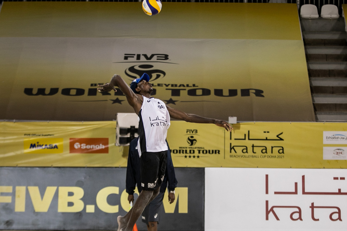 Ahmed Tijan in action during yesterday's match.