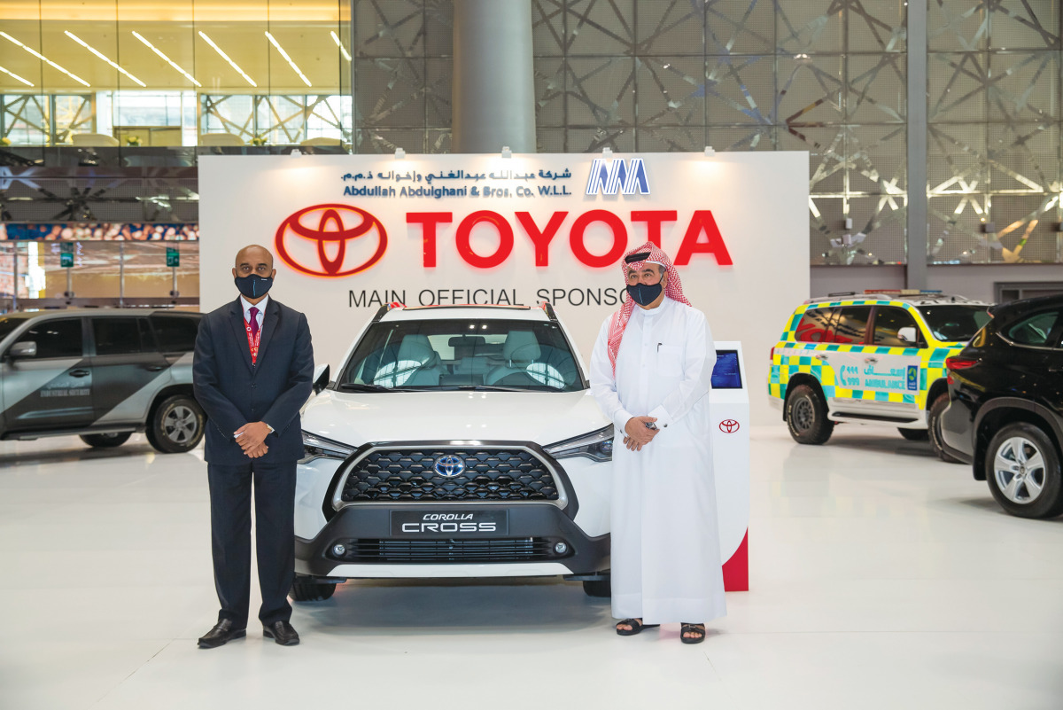 AAB Chairman Abdulrahman Abduljaleel Abdulghani (right) and AAB Acting CEO, R K Murugan, at the ongoing Milipol Qatar 2021 in Doha. 