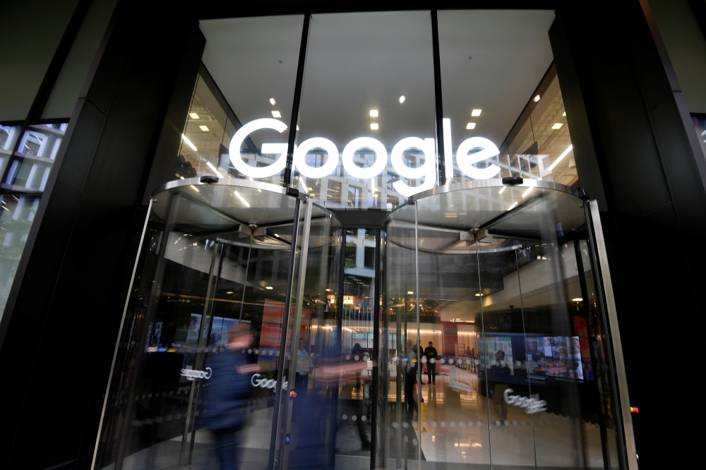 The Google name is displayed outside the company's office in London, Britain November 1, 2018. REUTERS/Toby Melville/File Photo