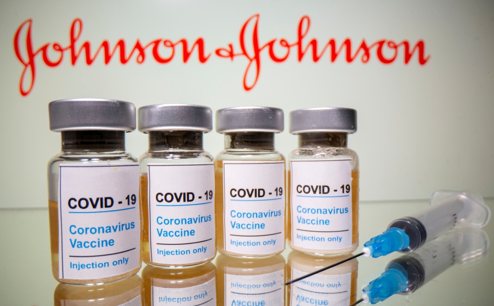 Vials with a sticker reading, 