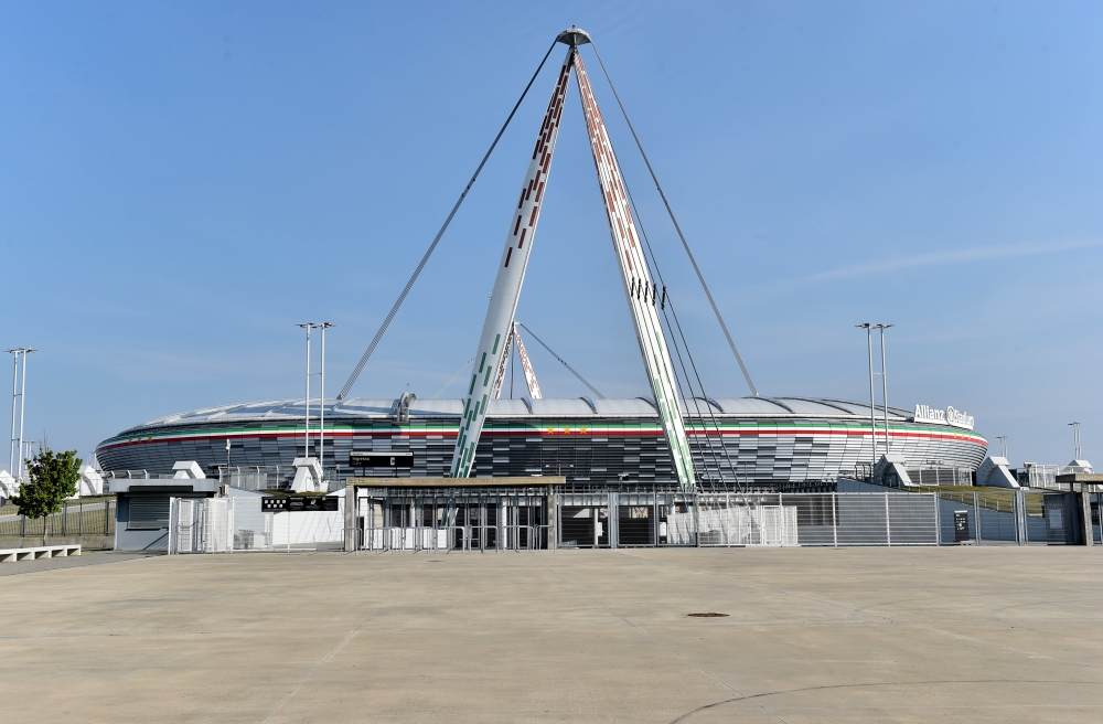 The Allianz Stadium is seen as twelve of Europe's top football clubs launch a breakaway Super League - Turin, Italy - April 19, 2021 REUTERS/Massimo Pinca