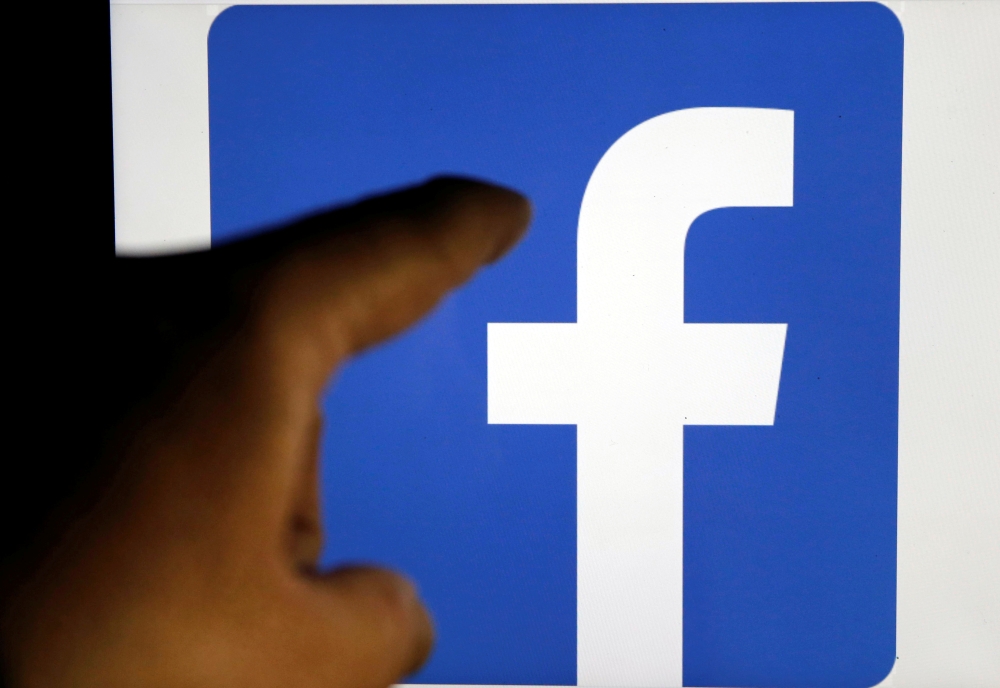 A Facebook logo is pictured in Bordeaux, southwestern France, March 10, 2016. REUTERS/Regis Duvignau/Illustration/File Photo