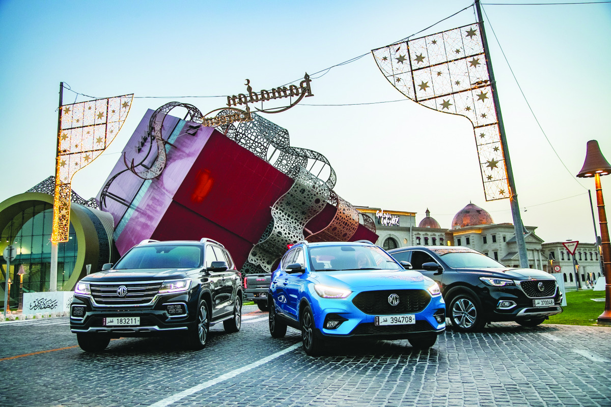 MG sedans and SUVs showcased under Ramadan offers.