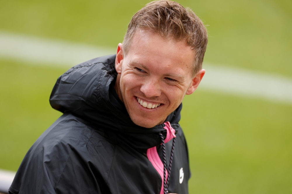 RB Leipzig coach Julian Nagelsmann before the match Pool via REUTERS/Odd Andersen