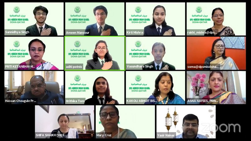 Students and teachers during the virtual event.
