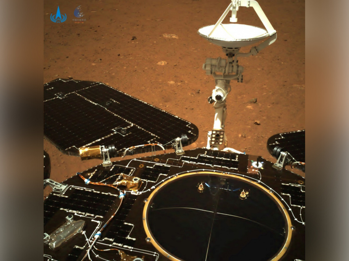 An image taken on Mars by Chinese rover Zhurong of China's Tianwen-1 mission is seen in this handout image released by the China National Space Administration (CNSA), May 19, 2021. CNSA/Handout via Reuters