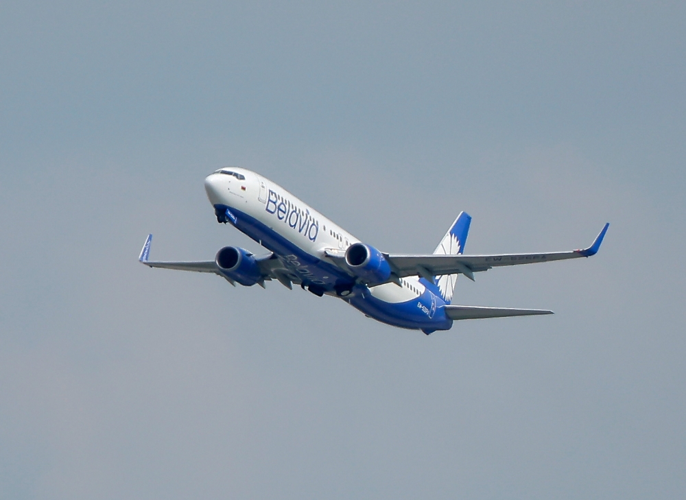 File photo: A Boeing 737-800 plane of Belarusian state carrier Belavia takes off at the Domodedovo Airport outside Moscow, Russia May 28, 2021. Reuters/Maxim Shemetov/File Photo