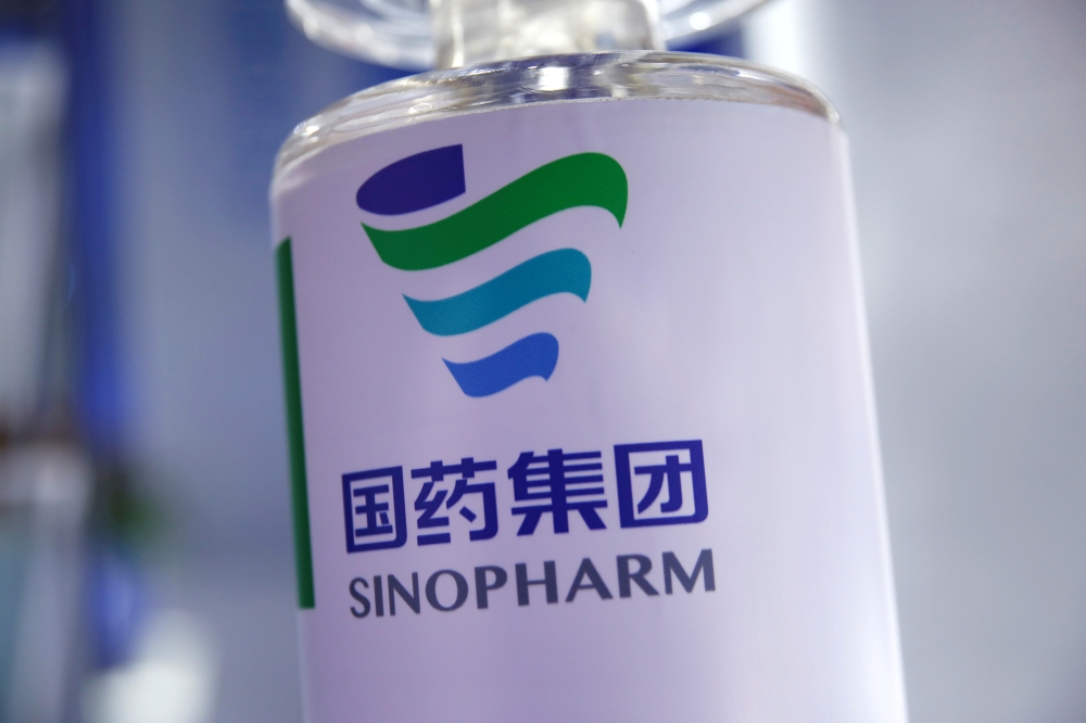 A signage of Sinopharm is seen at the 2020 China International Fair for Trade in Services (CIFTIS), following the COVID-19 outbreak, in Beijing, China September 5, 2020. REUTERS/Tingshu Wang/File Photo