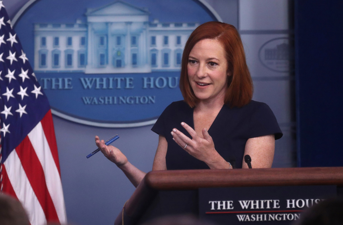 White House Press Secretary Jen Psaki holds a press briefing at the White House in Washington, U.S., June 8, 2021. REUTERS/Leah Millis
